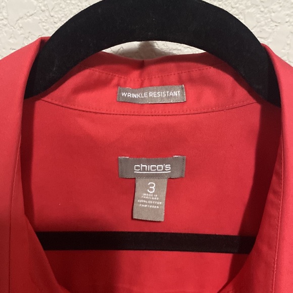 Chico’s wrinkle resistant sz 3 button down shirt. Very nice and beautiful!! - Picture 2 of 6